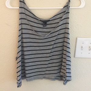 Black and grey striped tank top. Goes a little low
